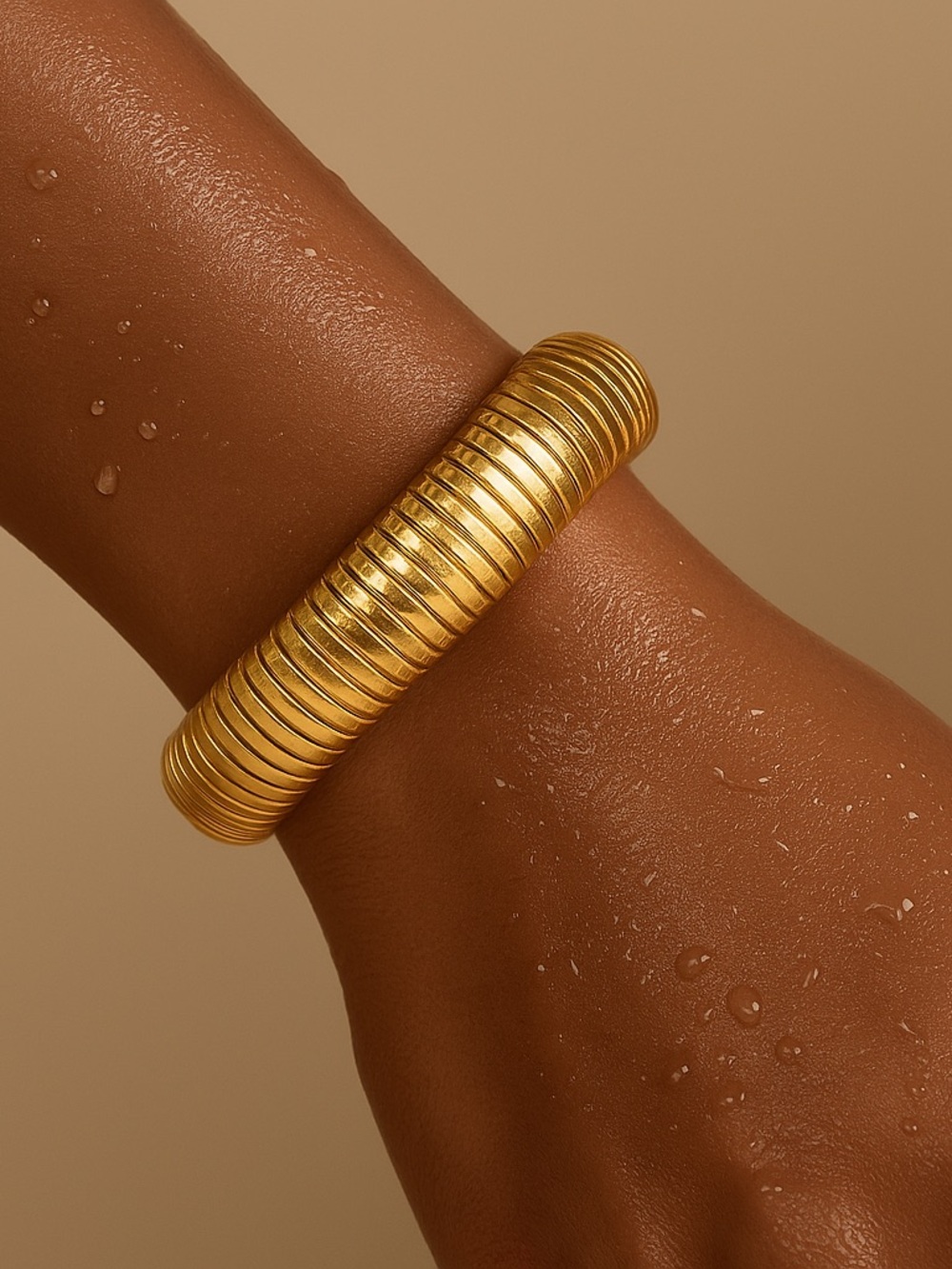 Gold Coil Bangle Bracelet